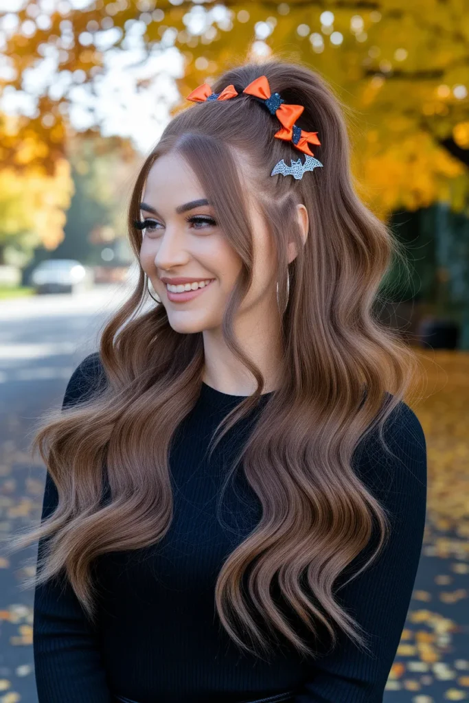 Simple Halloween Ponytail Hairstyle for Kids
