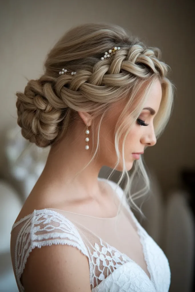 Soft Braided Low Updo