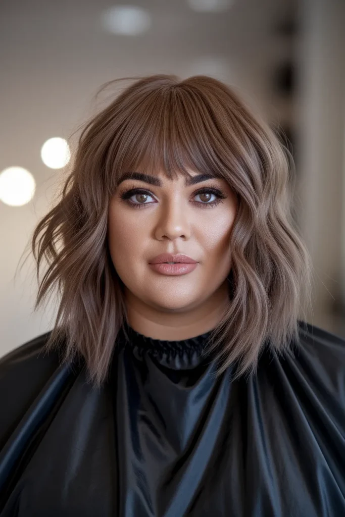 Soft Layered Lob with Wispy Bangs