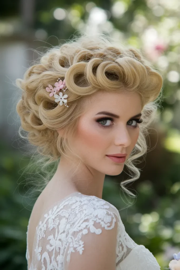 Soft Ringlets with Floral Barrettes