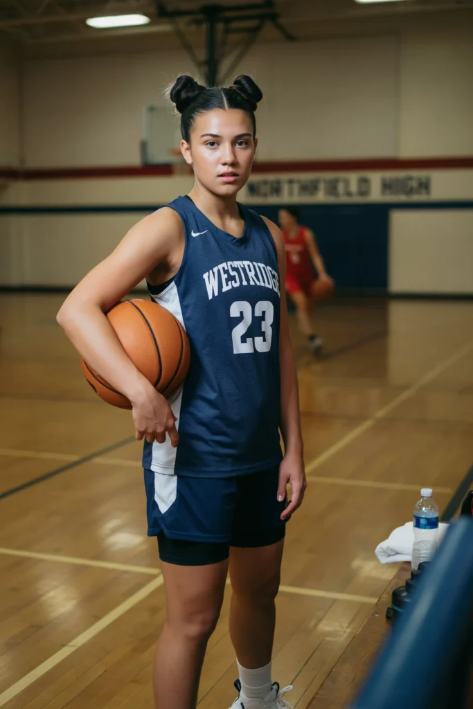 Space Buns Basketball Hairstyle for Girls