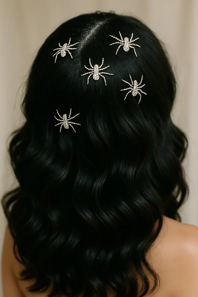 Sparkly Spider Halloween Hairstyle