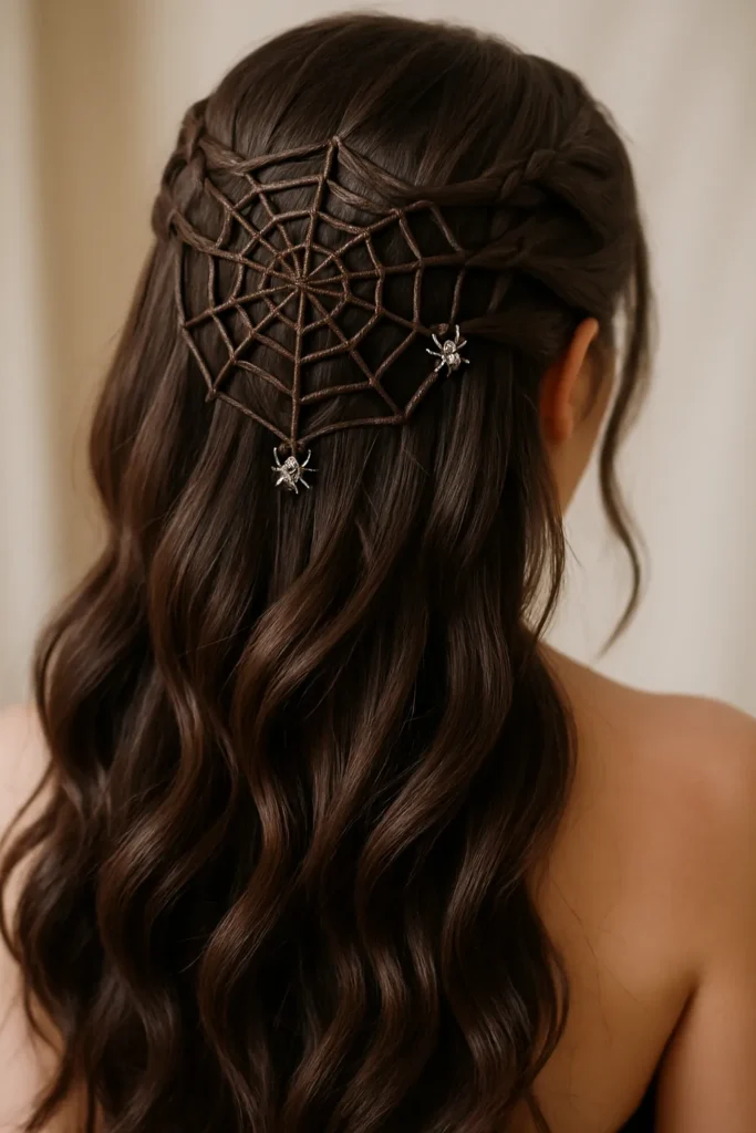 Spider Web Halloween Hairstyle