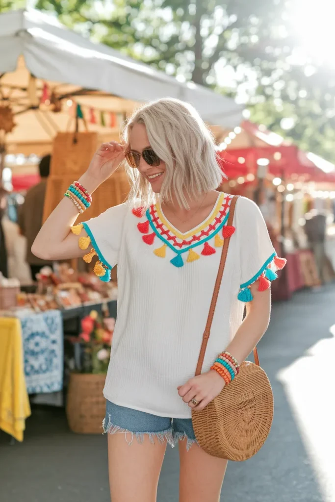 Tassel Embellished Top