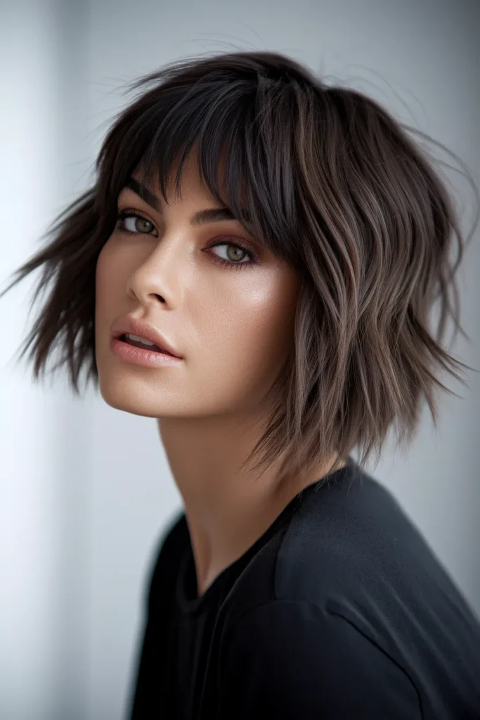 Textured Shag with Soft Bangs