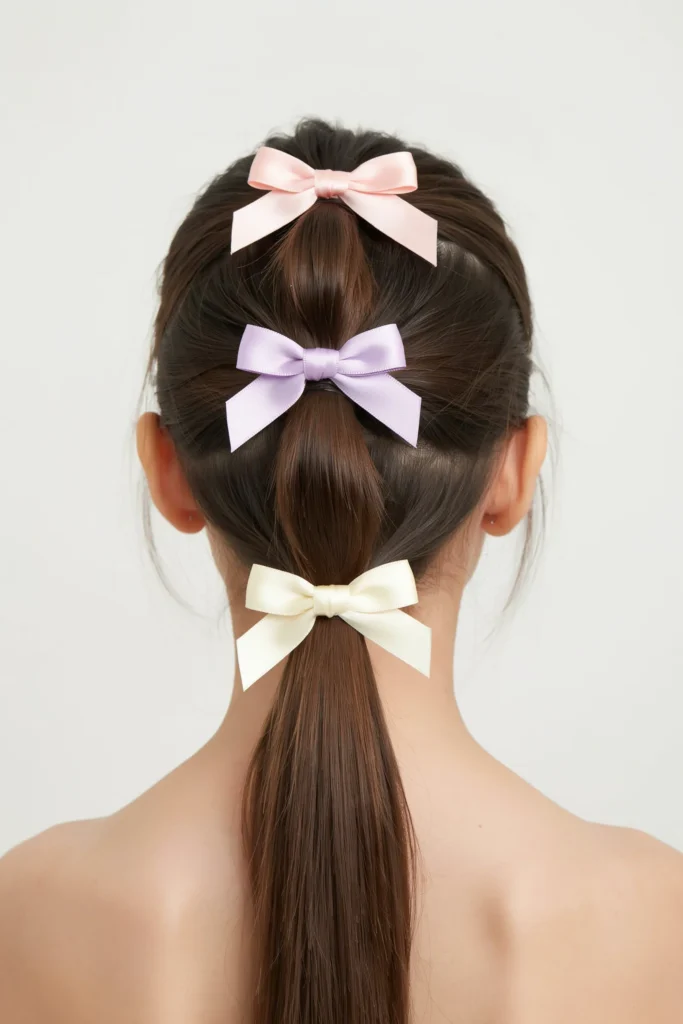 Triple Ponytail with Bows