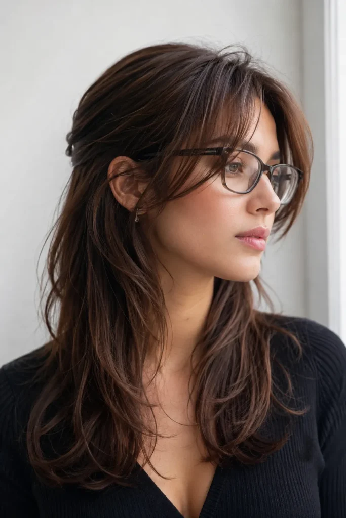 Tucked Side Long Bangs