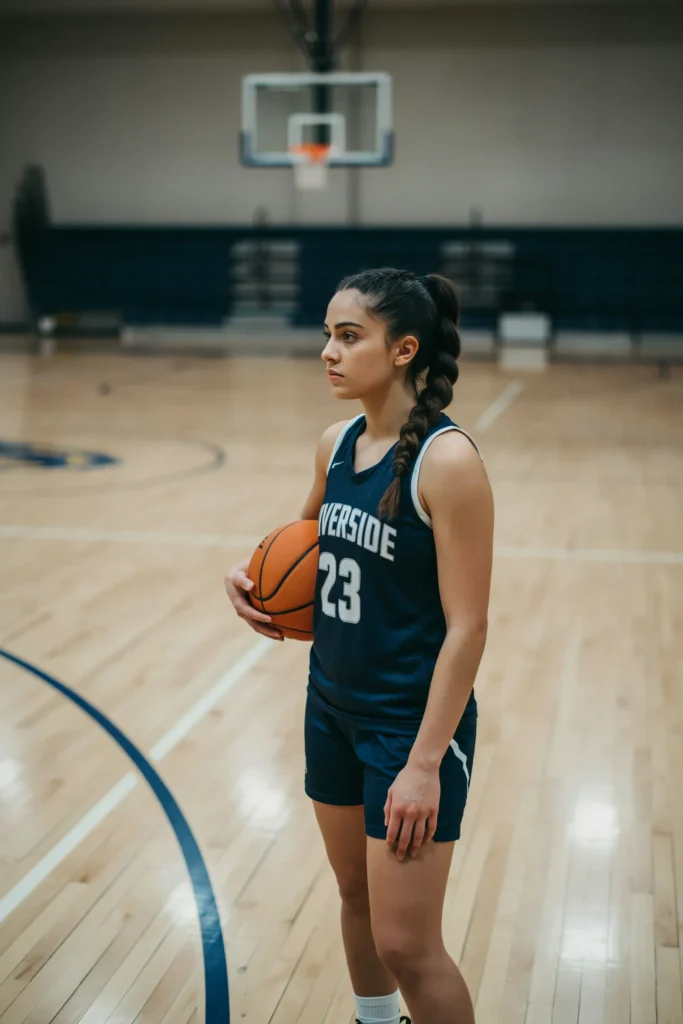 Twisted Ponytail Basketball Hairstyle for Girls