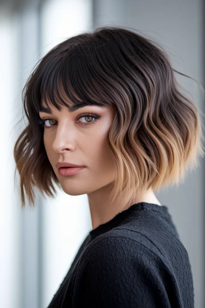 Two-Tone Wolf Cut with Voluminous Bangs