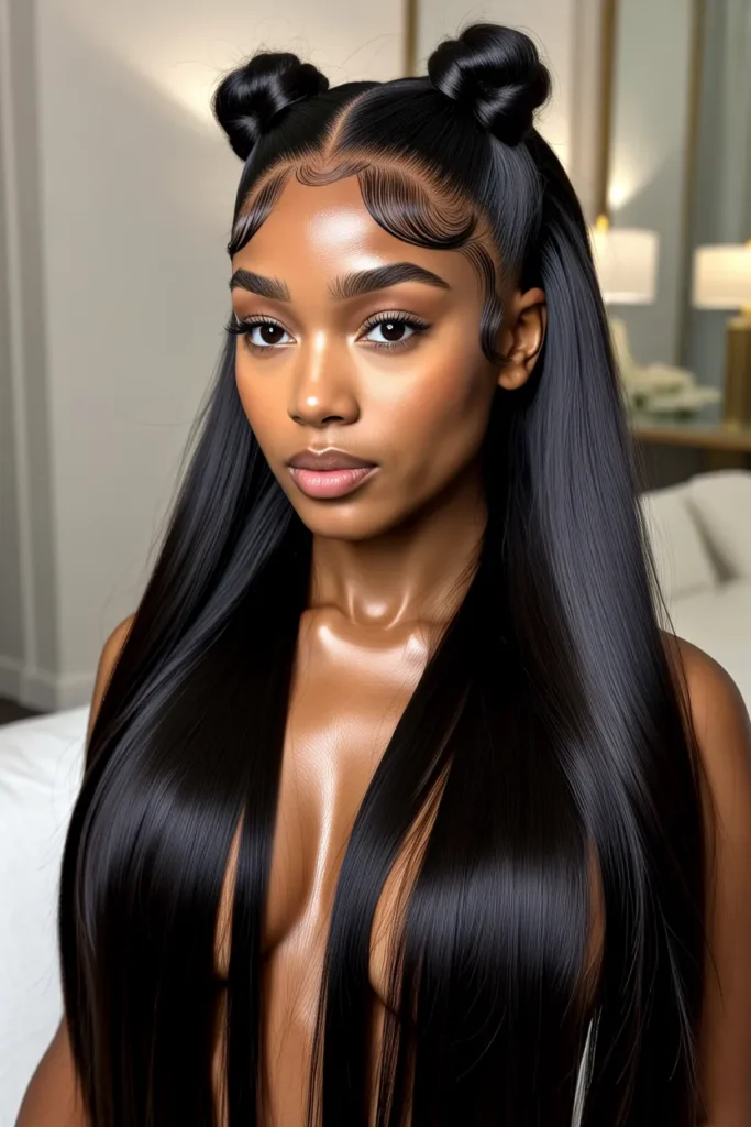 Ultra-Sleek Half Up Half Down with Extra Long Length