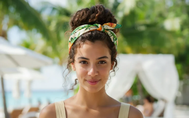 Vacation Hairstyle with Tropical Scarf