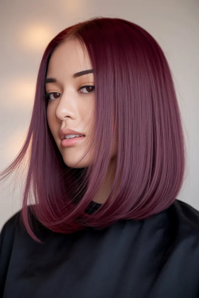 Velvet Burgundy Hair Color For Fine Hair