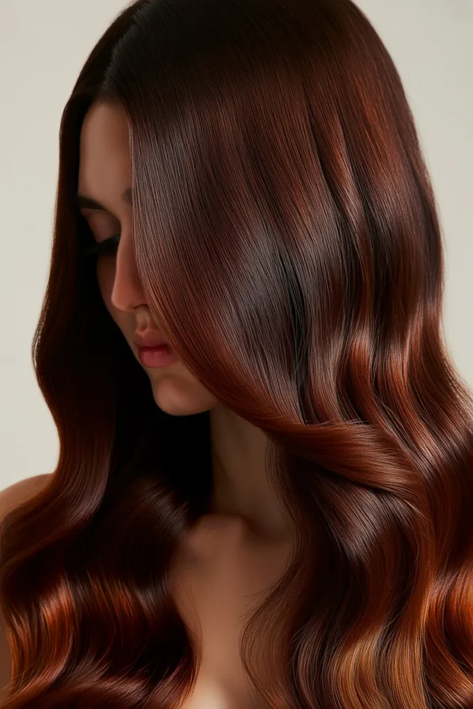 Velvet Burgundy Hair Color On Dark Brown Hair