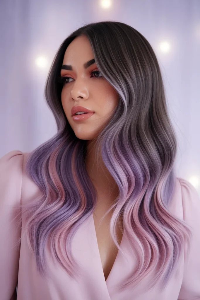Violet And Pink Peekaboo Highlights Together