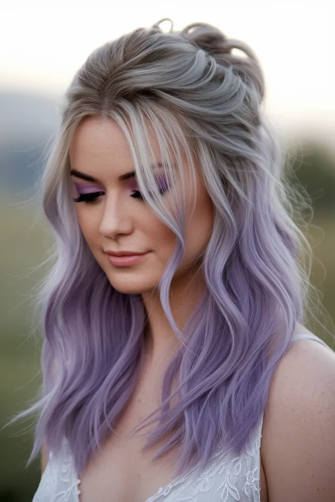 Violet Peekaboo Half Up