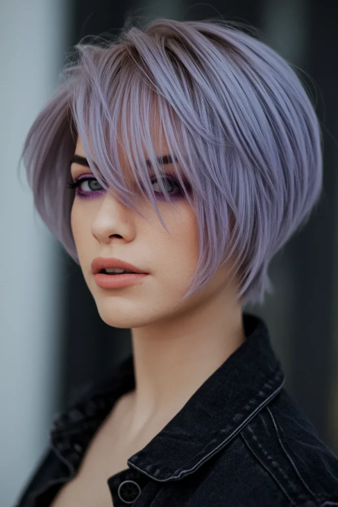 Violet Peekaboo Short Hair