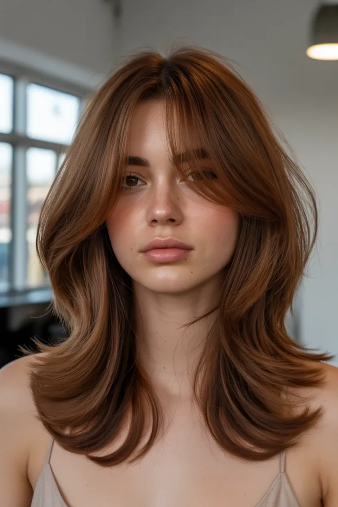 Voluminous Blowout With Curtain Bangs