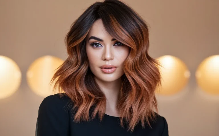 Warm caramel brown hair color