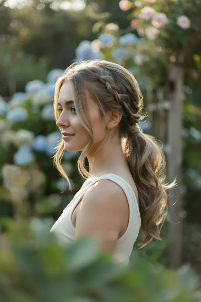 Waterfall Braid Ponytail
