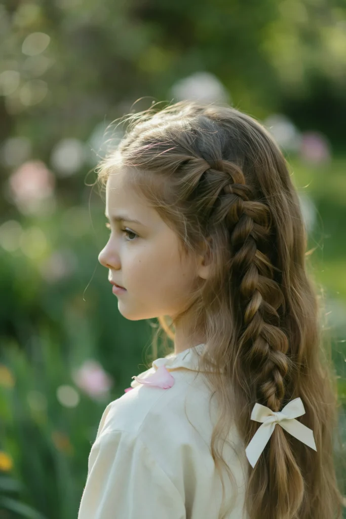 Waterfall Braid with Bow