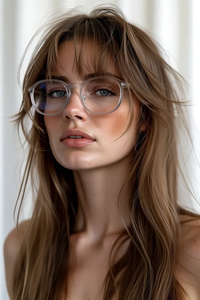 Wispy Long Bangs