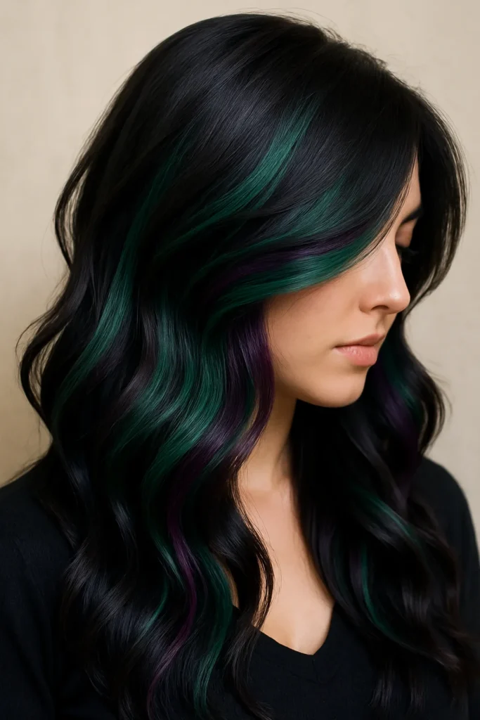 Witchy Streaks Halloween Hairstyle